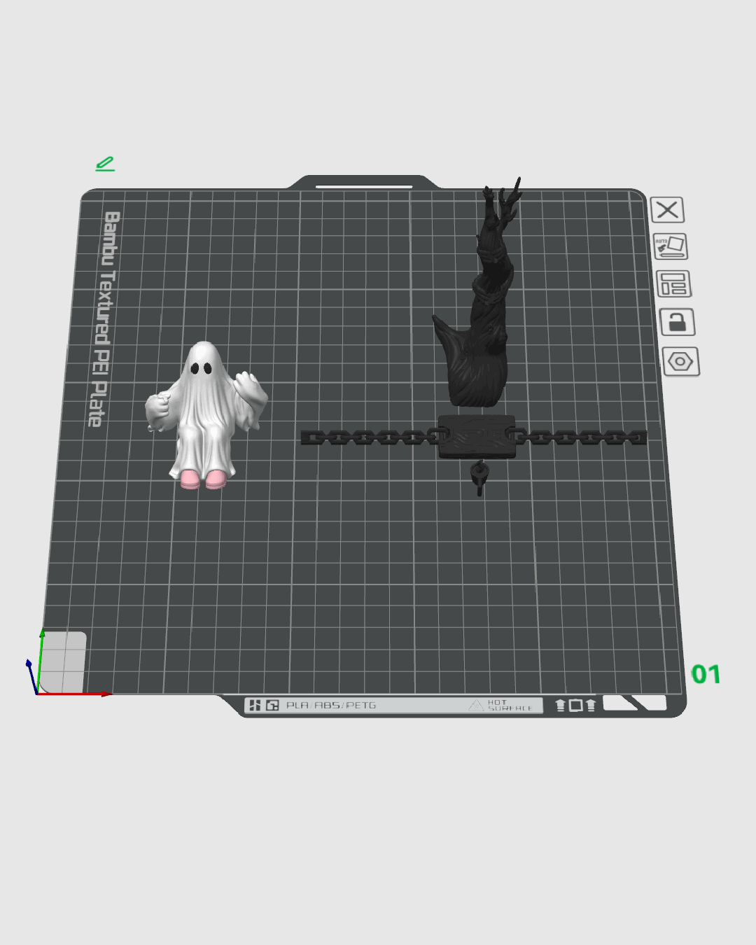 Fantasma en Columpio de Pared impreso en 3D para Halloween