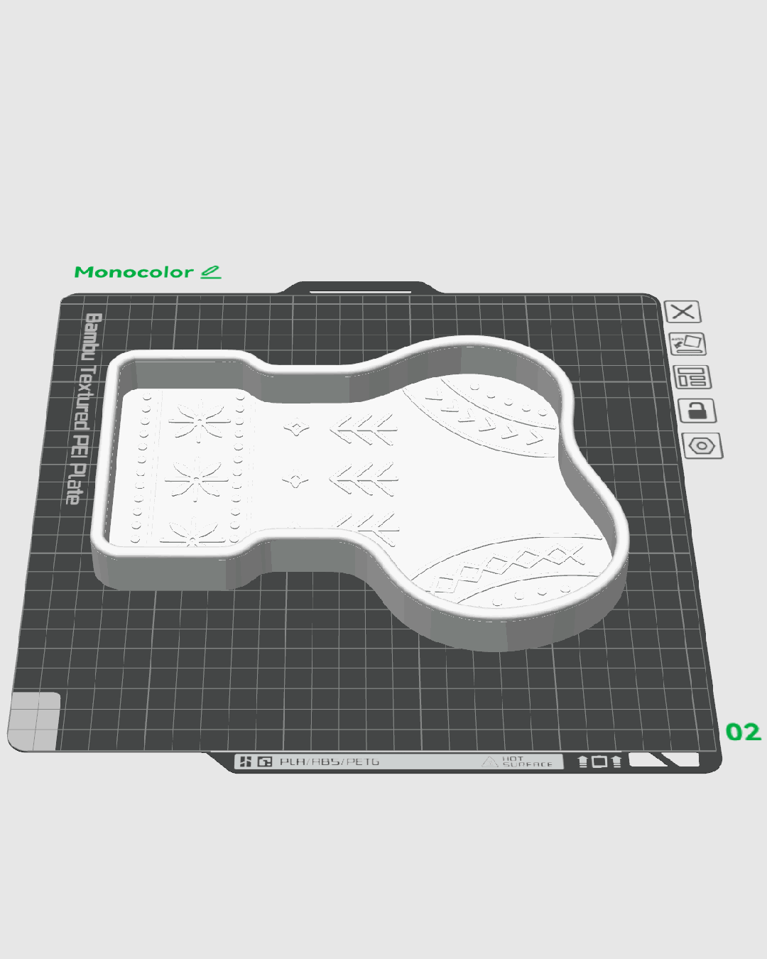 Bandeja navideña calcetín impresa en 3D