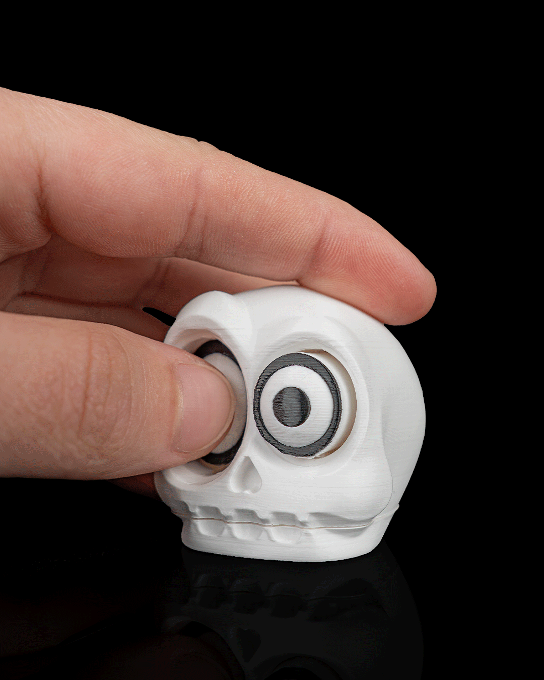 Calavera Parpadeante Fidget impresa en 3D para Halloween