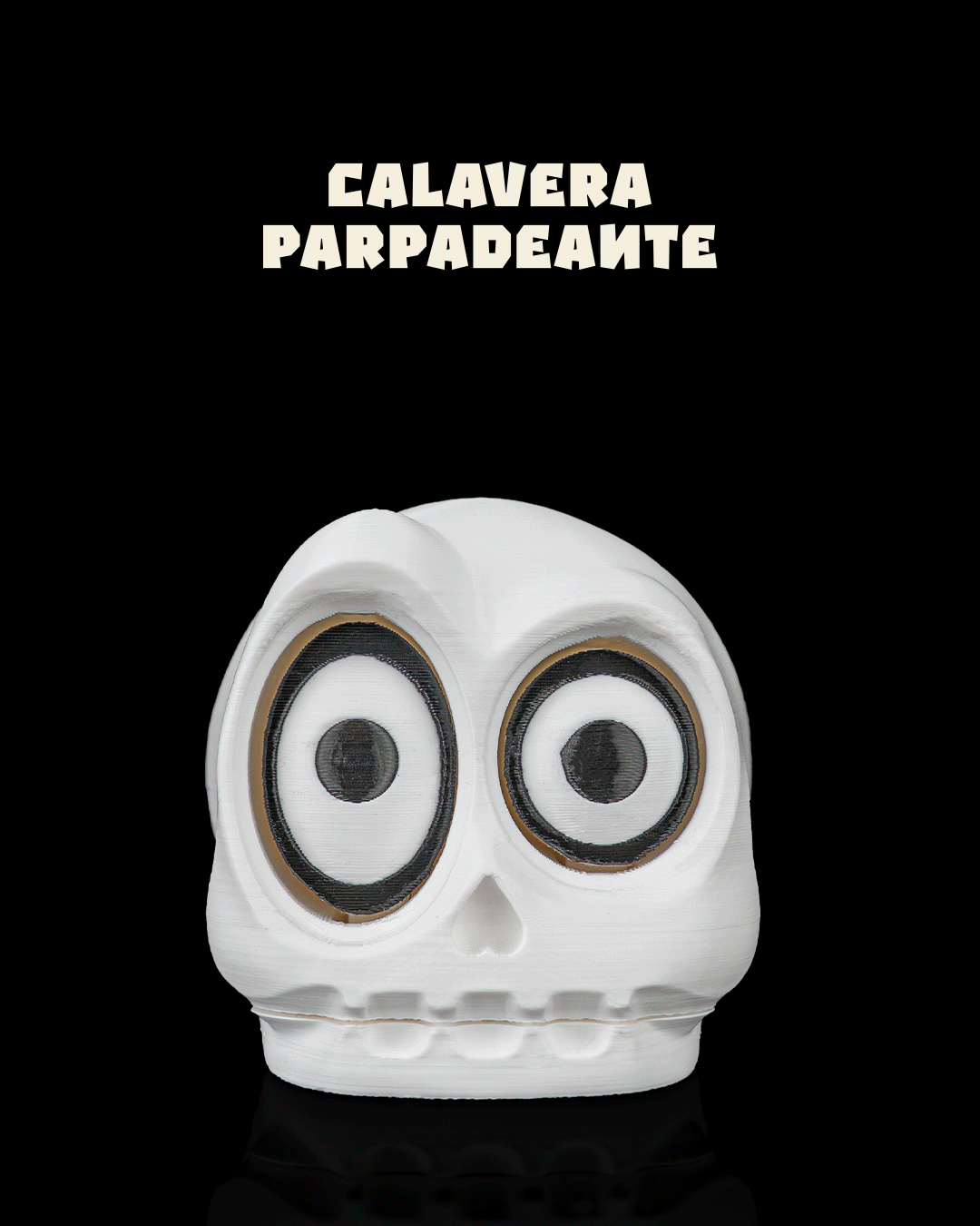 Calavera Parpadeante Fidget impresa en 3D para Halloween