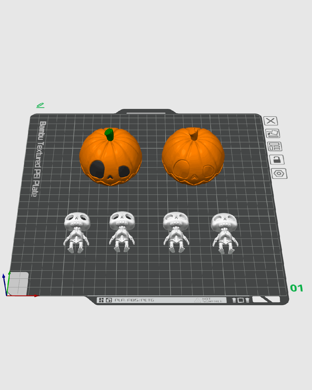 Calabaza Sorpresa Esqueleto articulada impresa en 3D