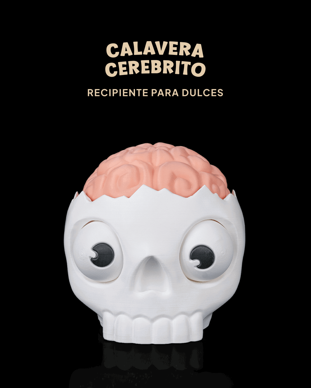 Dulcero Calavera Cerebro impreso en 3D para Halloween