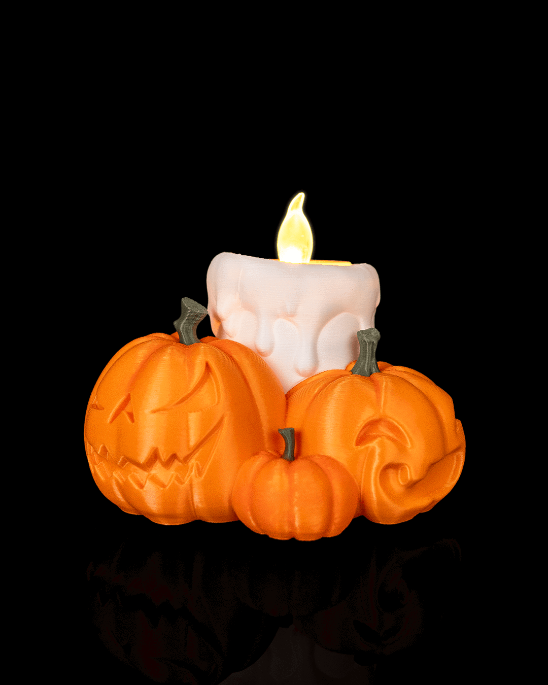 Lámpara Calabazas con Vela impresa en 3D – decoración de Halloween (2)
