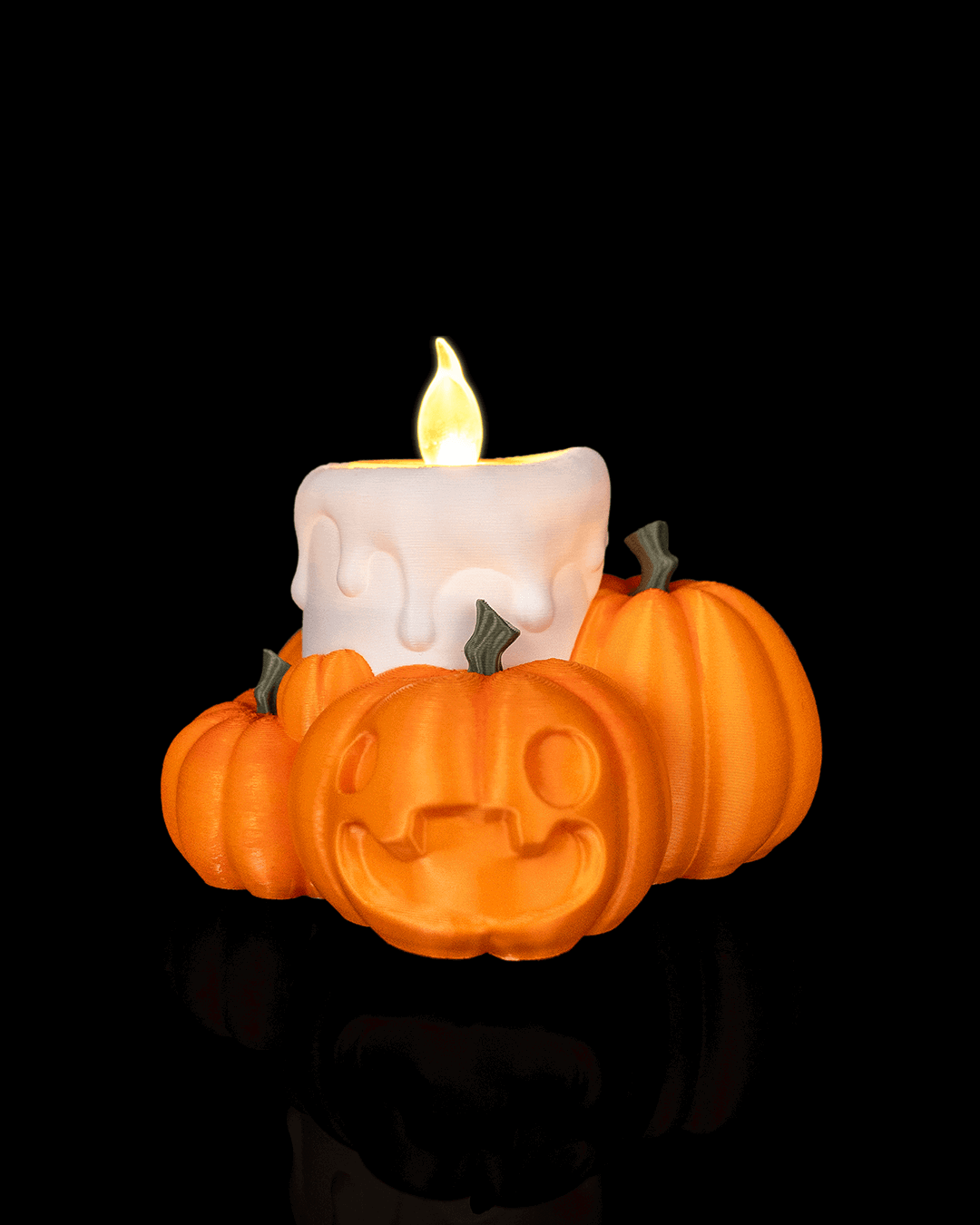 Lámpara Calabazas con Vela impresa en 3D – decoración de Halloween (3)