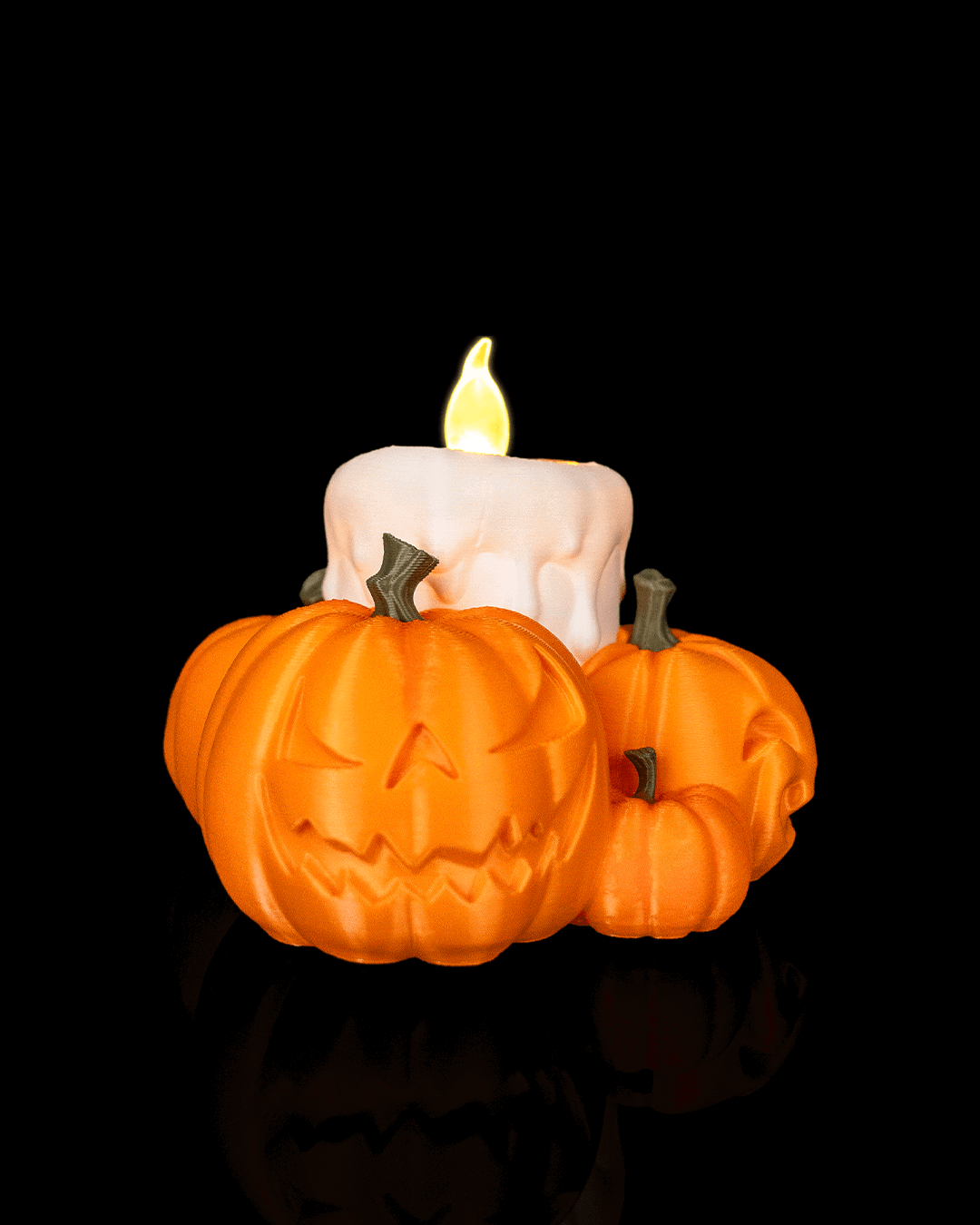 Lámpara Calabazas con Vela impresa en 3D – decoración de Halloween (4)