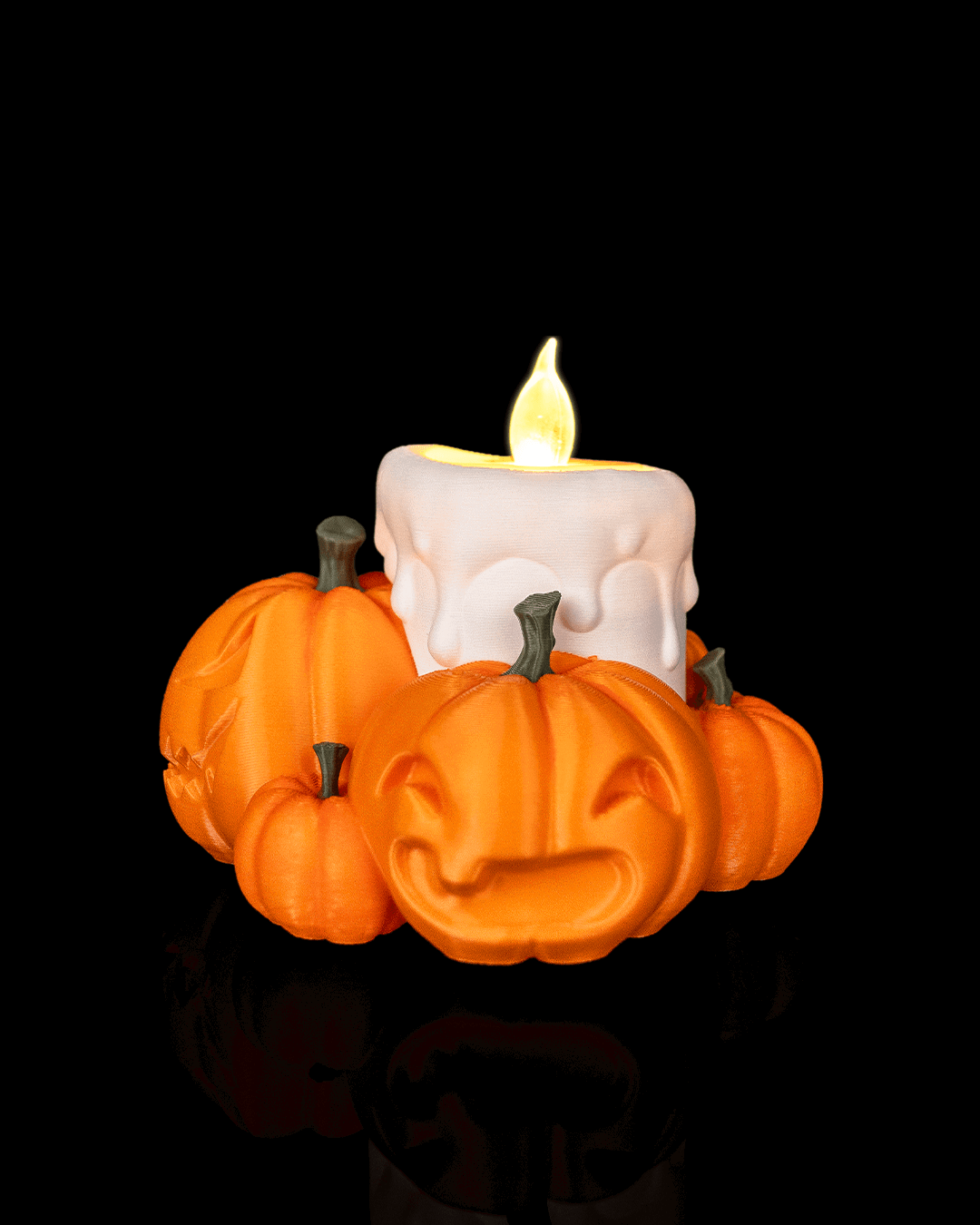 Lámpara Calabazas con Vela impresa en 3D – decoración de Halloween (5)