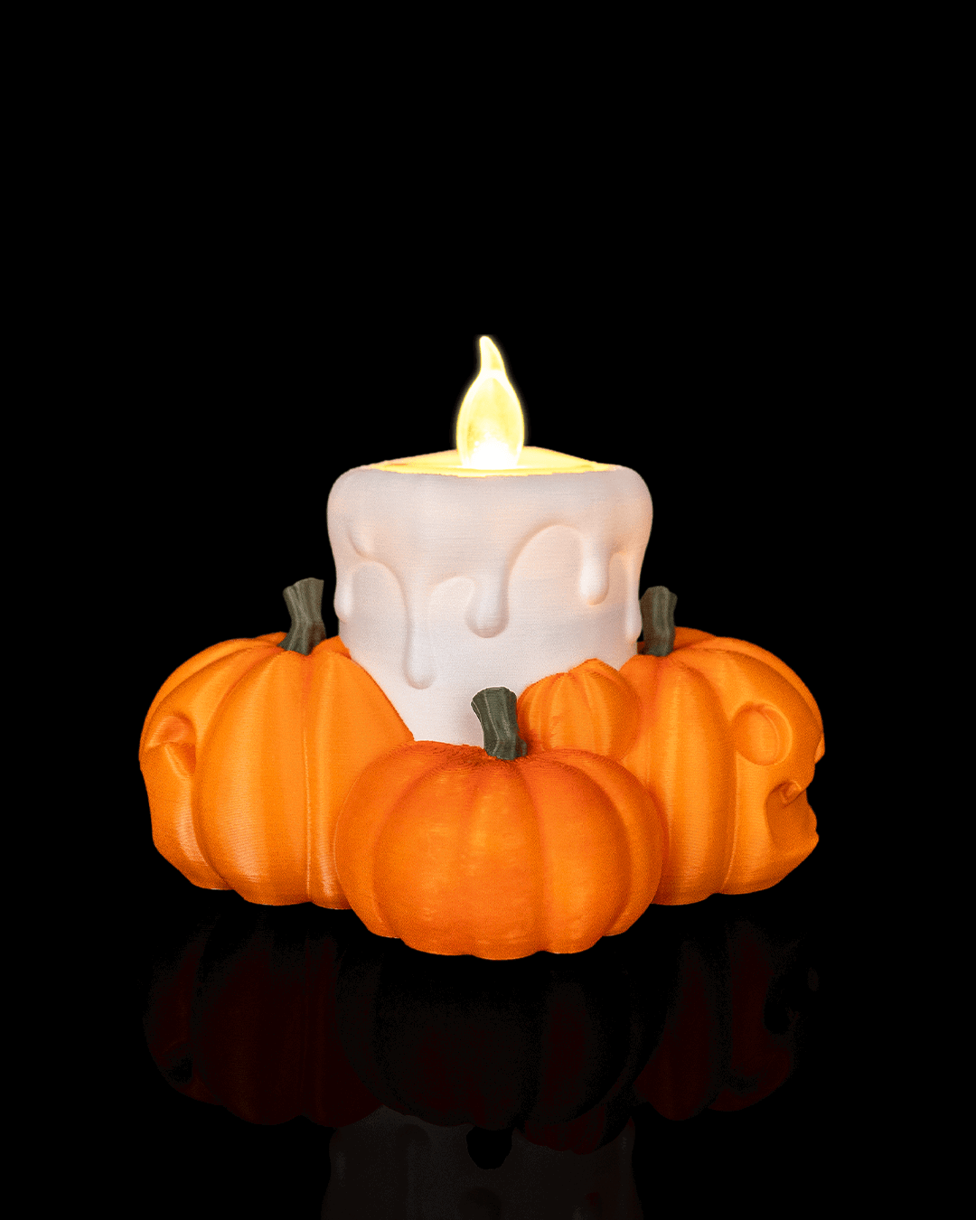 Lámpara Calabazas con Vela impresa en 3D – decoración de Halloween (6)