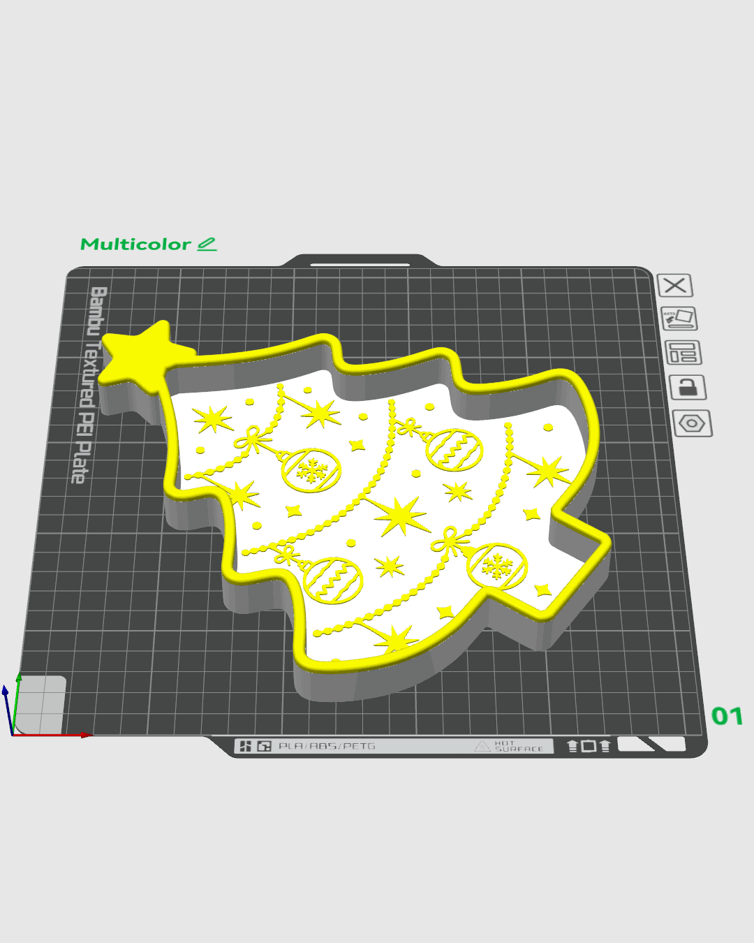 Bandeja navideña árbol impresa en 3D