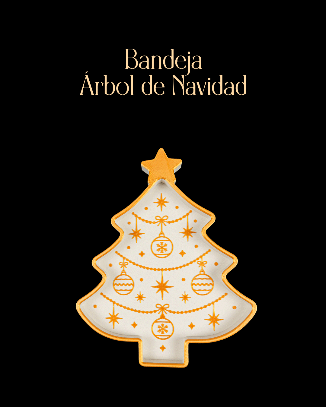 Bandeja navideña árbol impresa en 3D