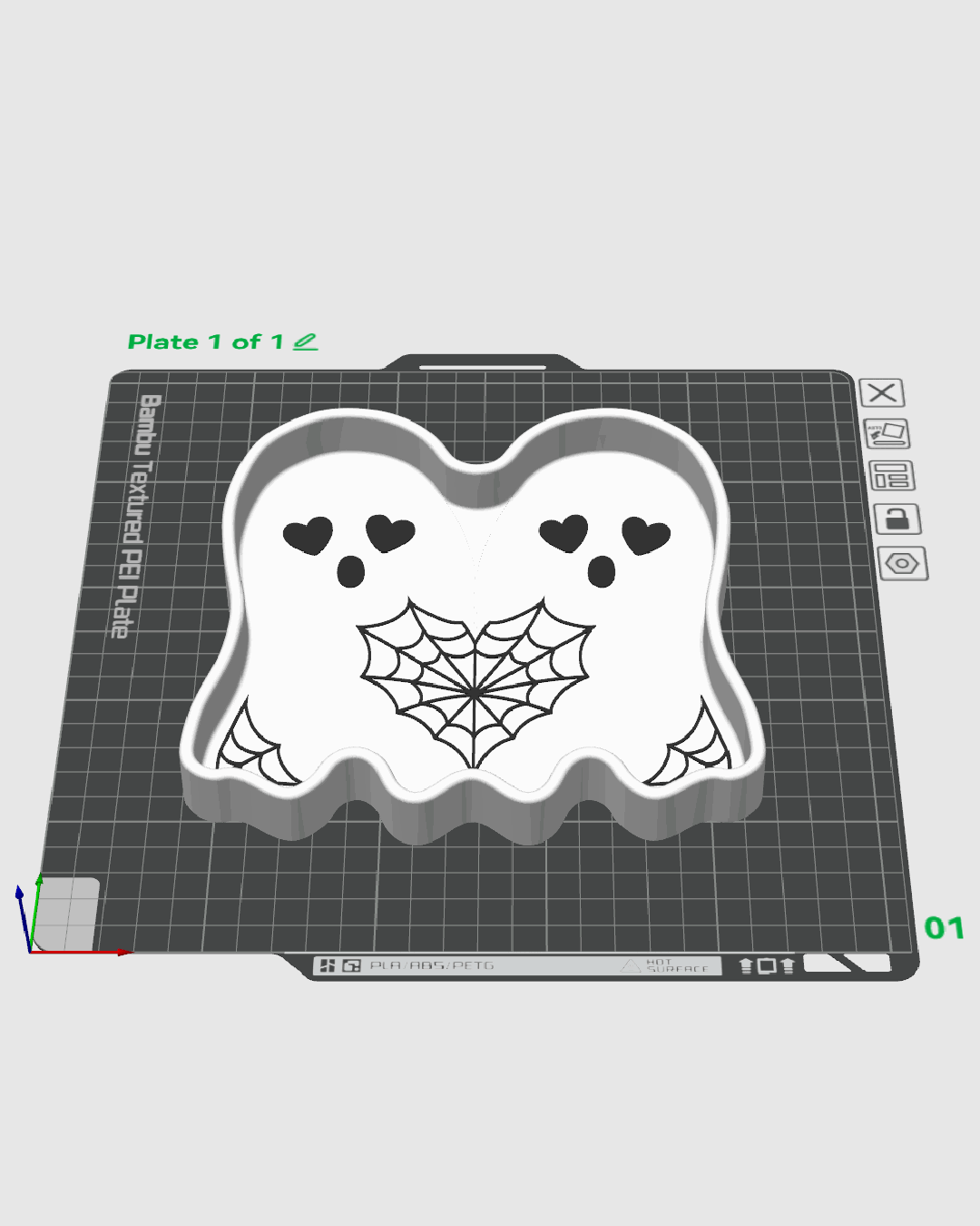 Bandeja Dúo Fantasmal impresa en 3D para Halloween