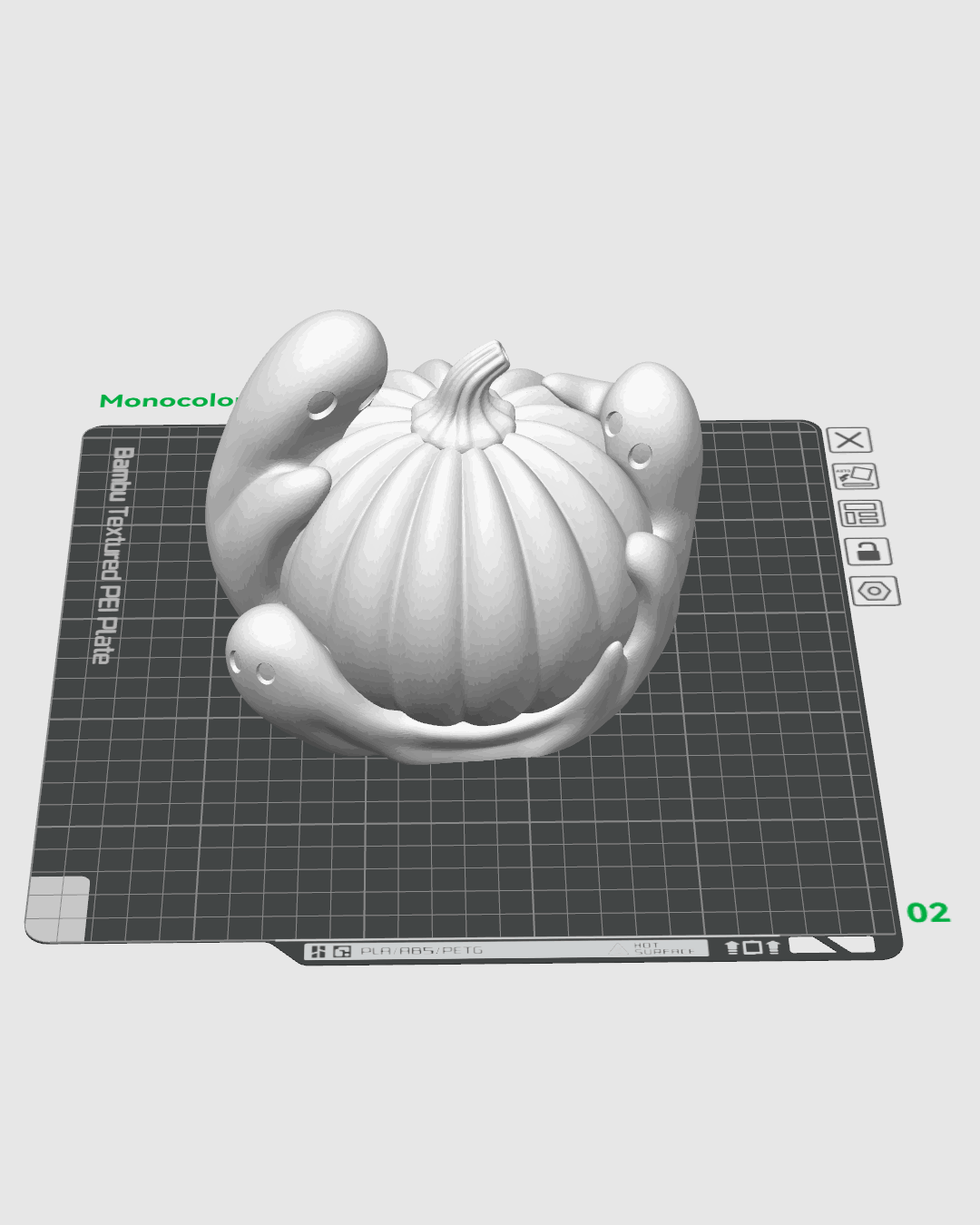 Lámpara Calabaza Fantasmal impresa en 3D para Halloween