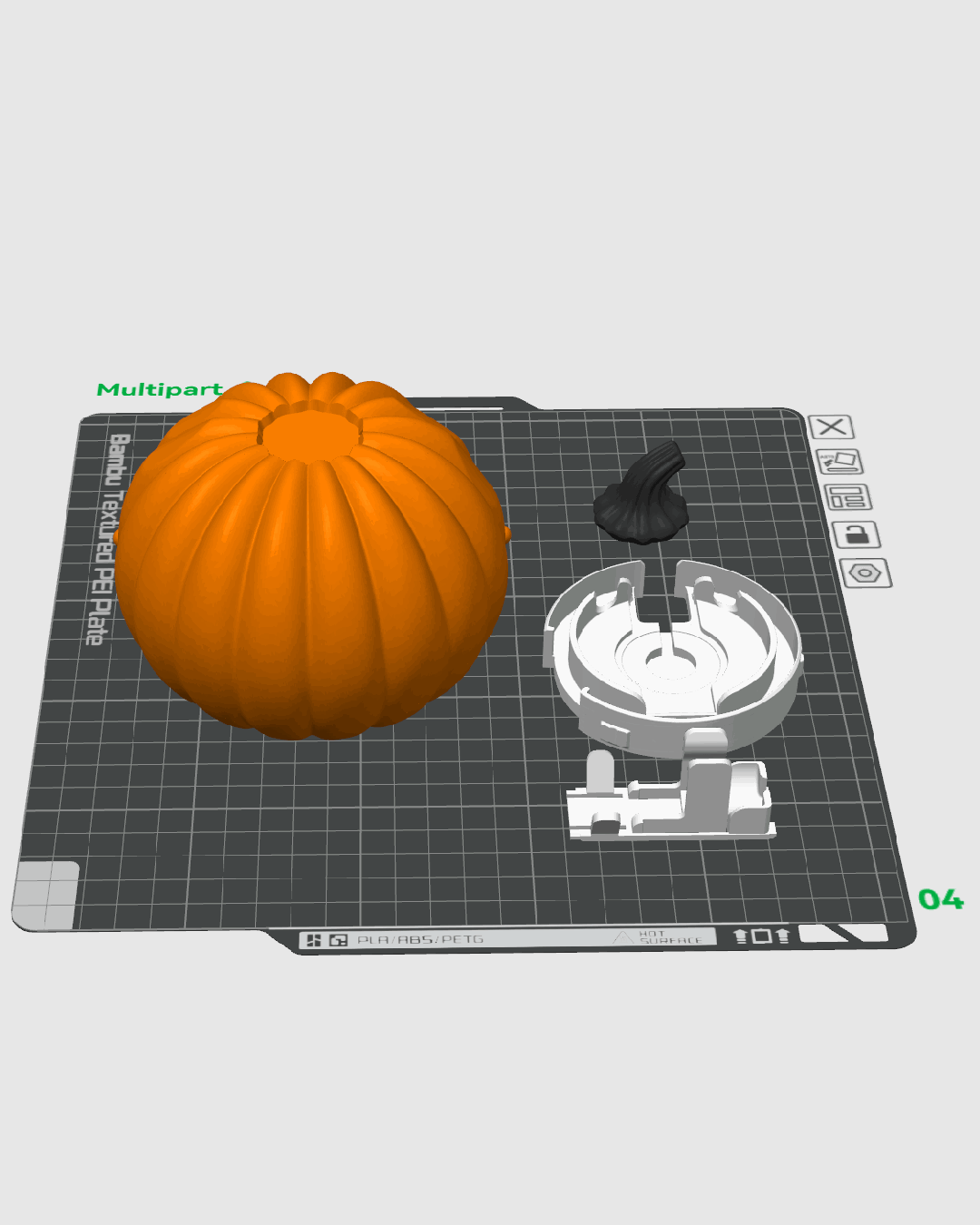 Lámpara Calabaza Fantasmal impresa en 3D para Halloween