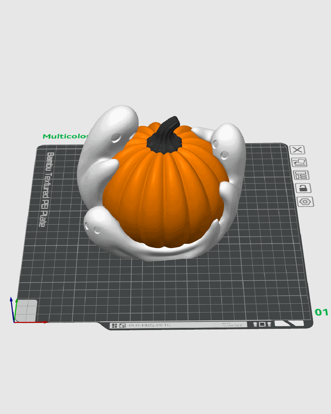Lámpara Calabaza Fantasmal impresa en 3D para Halloween