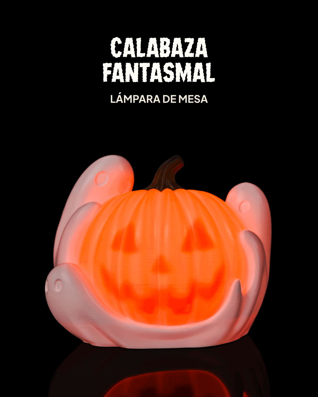 Lámpara Calabaza Fantasmal impresa en 3D para Halloween