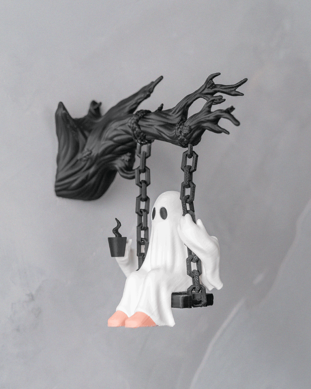 Fantasma en Columpio de Pared impreso en 3D para Halloween
