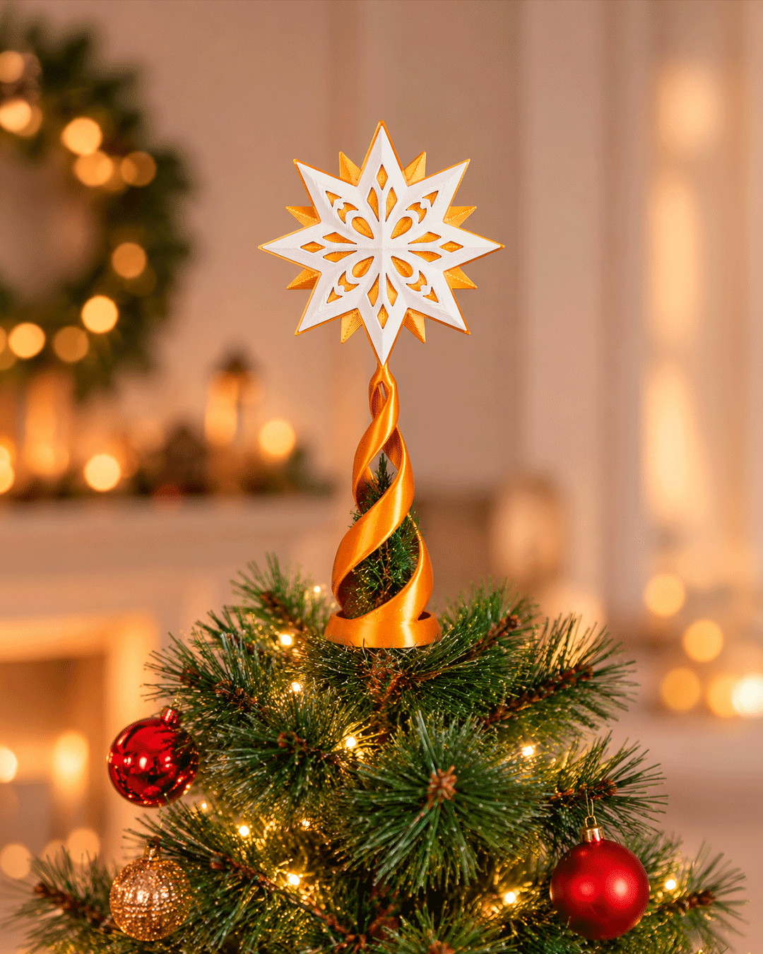 Estrella para punta de árbol impresa en 3D