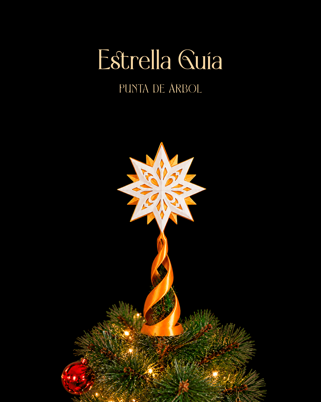 Estrella para punta de árbol impresa en 3D