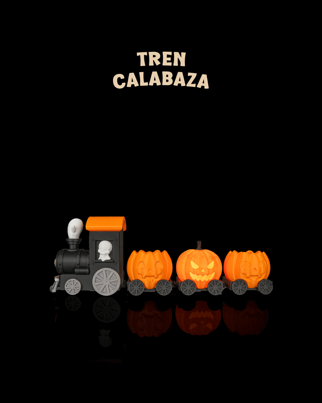 Tren de Calabazas Encantado impreso en 3D para Halloween