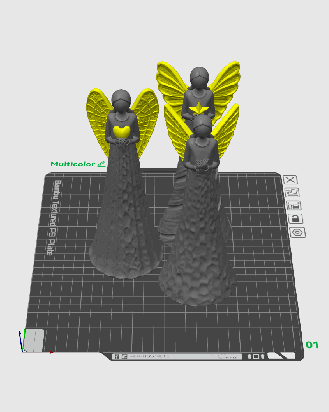 Figuras Trío de Ángeles impresas en 3D