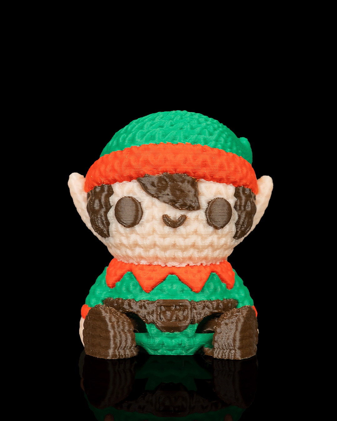 Minifigura duende navideño articulado impreso en 3D