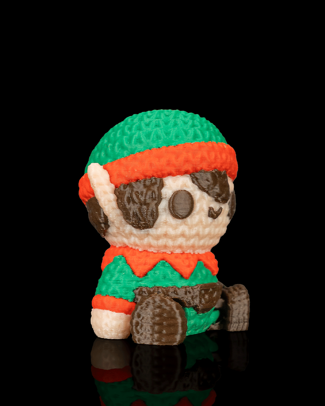 Minifigura duende navideño articulado impreso en 3D