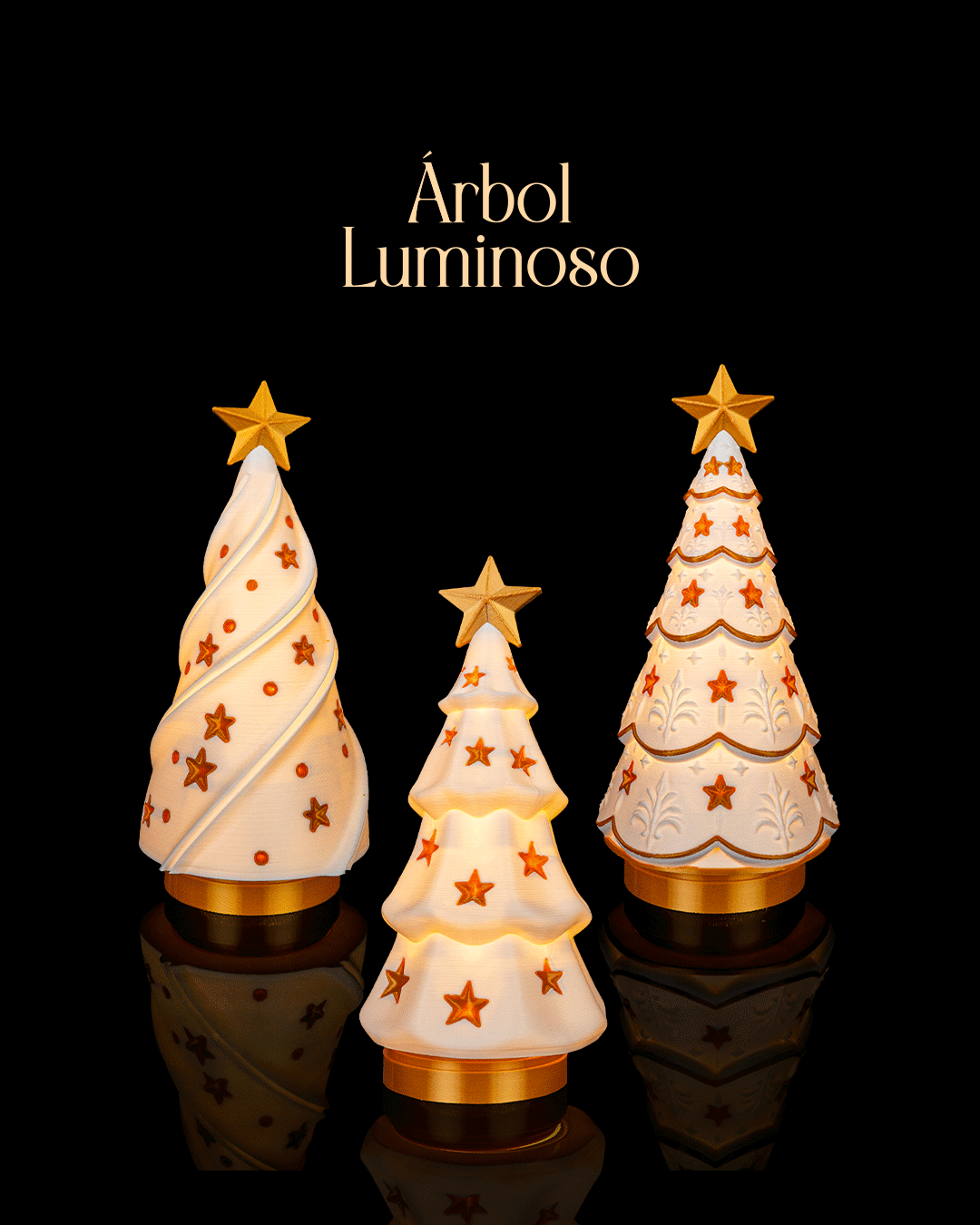 Árbol de Navidad luminoso impreso en 3D