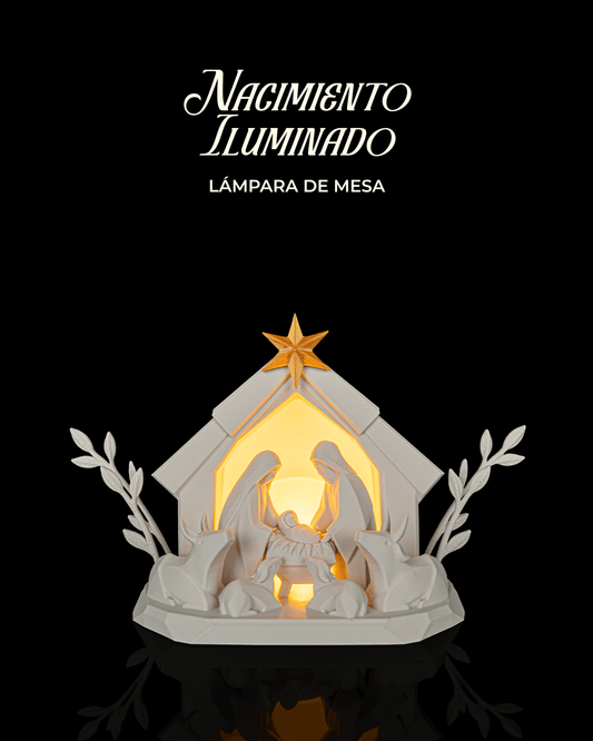 Lámpara nacimiento iluminado impresa en 3D