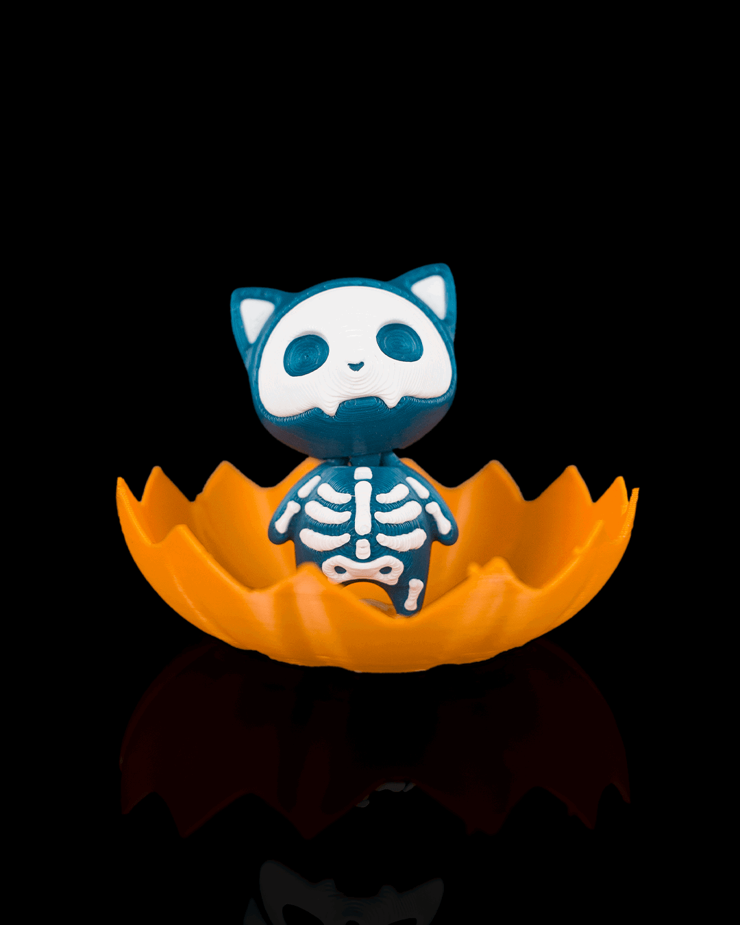 Calabaza Sorpresa Gato Esqueleto articulada impresa en 3D