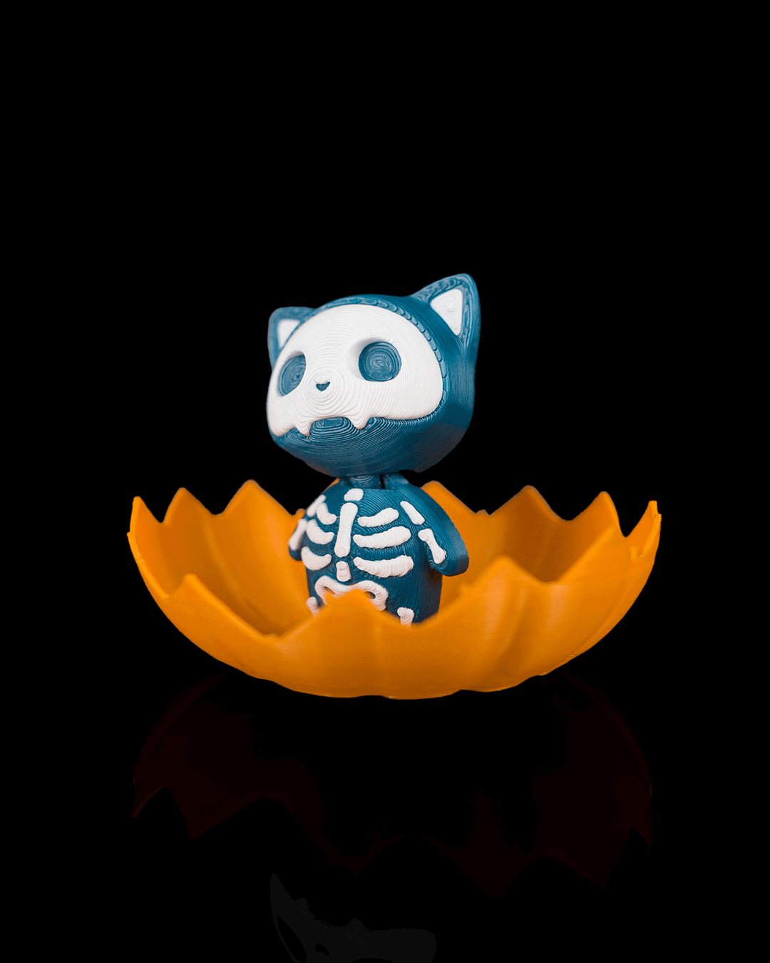 Calabaza Sorpresa Gato Esqueleto articulada impresa en 3D