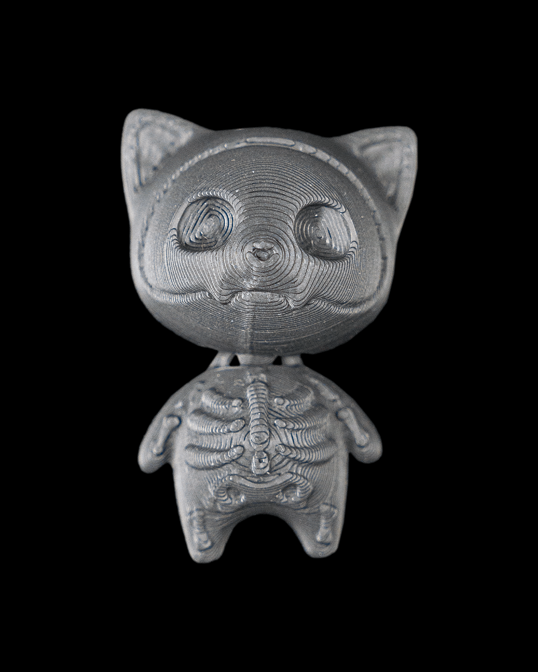Calabaza Sorpresa Gato Esqueleto articulada impresa en 3D