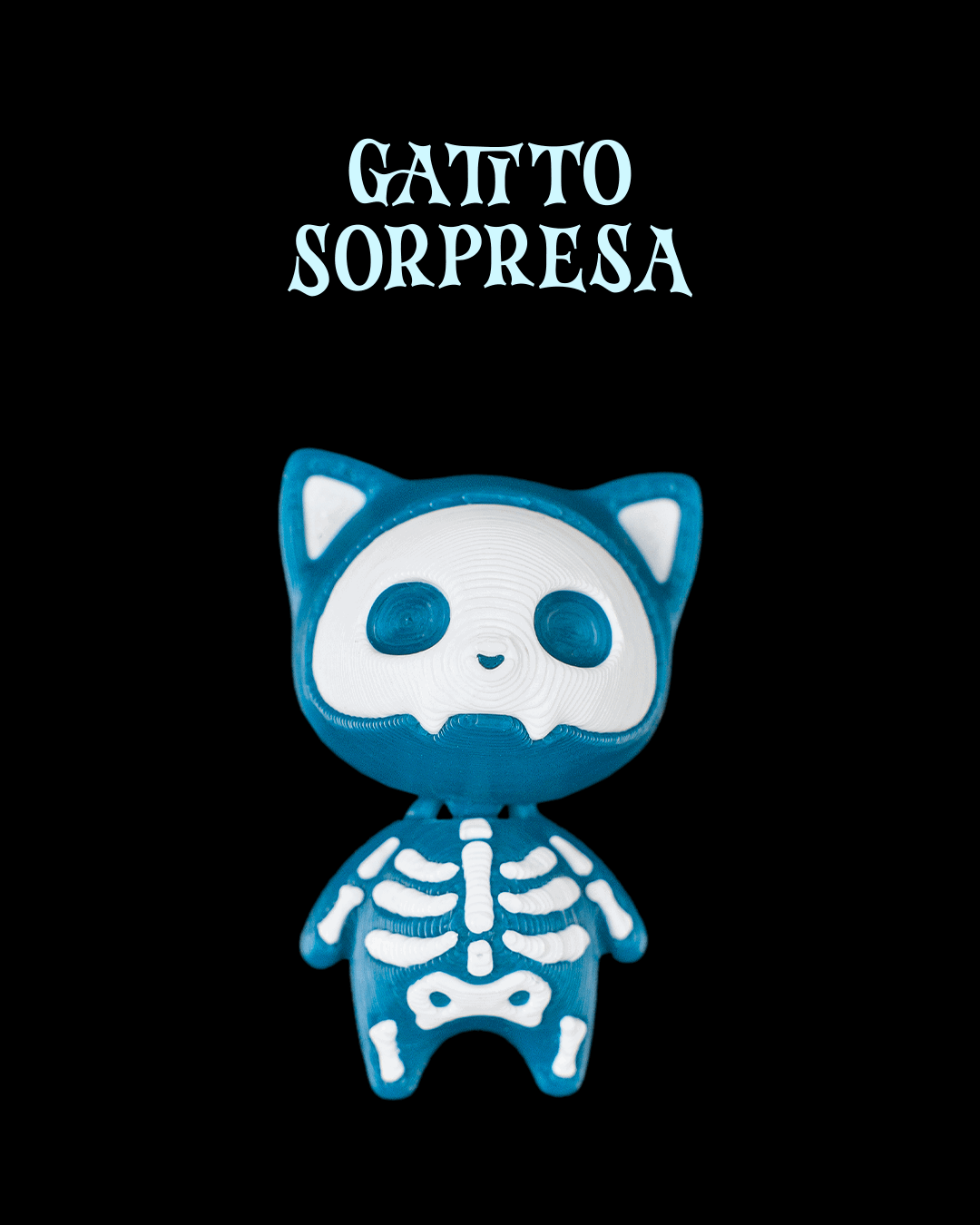 Calabaza Sorpresa Gato Esqueleto articulada impresa en 3D