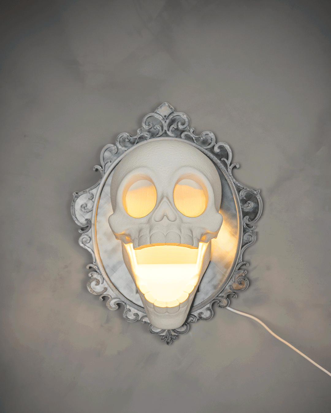 Lámpara de Pared Calavera Barroca impresa en 3D – decoración de Halloween (2)