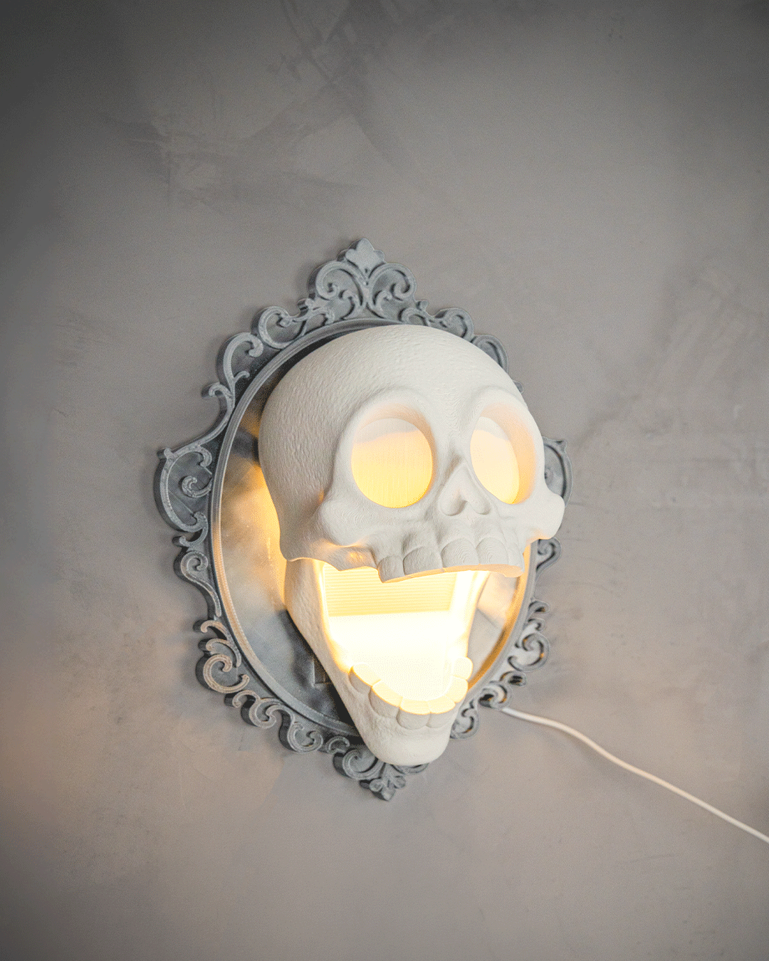 Lámpara de Pared Calavera Barroca impresa en 3D – decoración de Halloween (3)