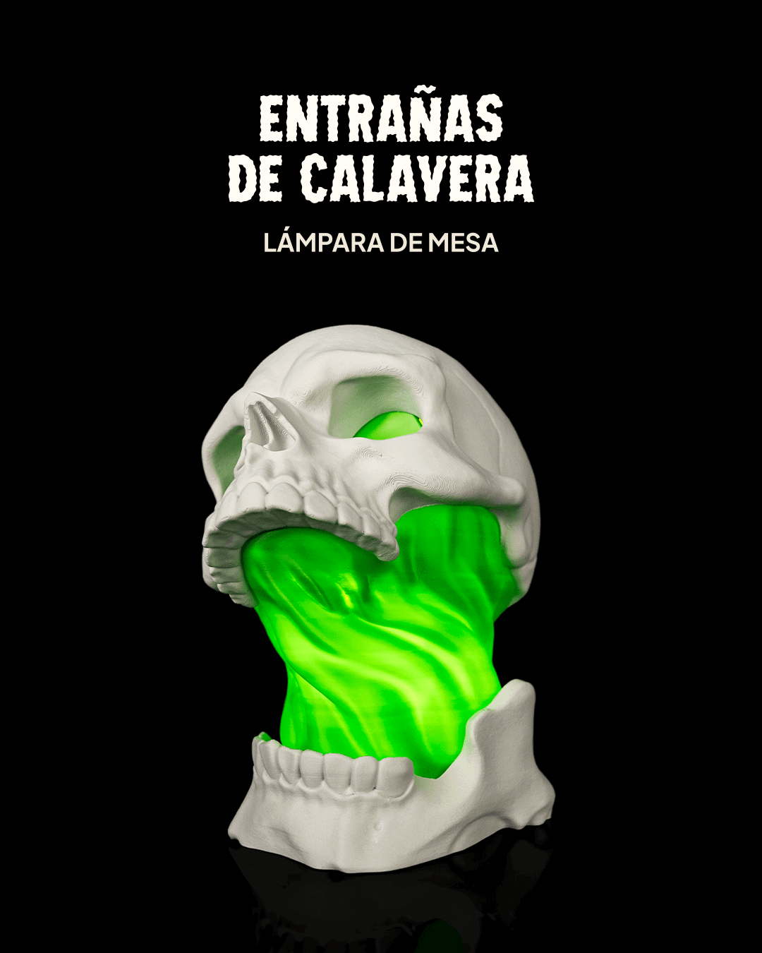 Lámpara Calavera Luminosa impresa en 3D – decoración de Halloween (1)