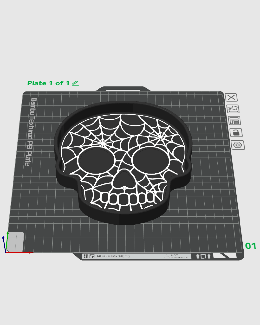 Bandeja Calavera Telaraña impresa en 3D para Halloween