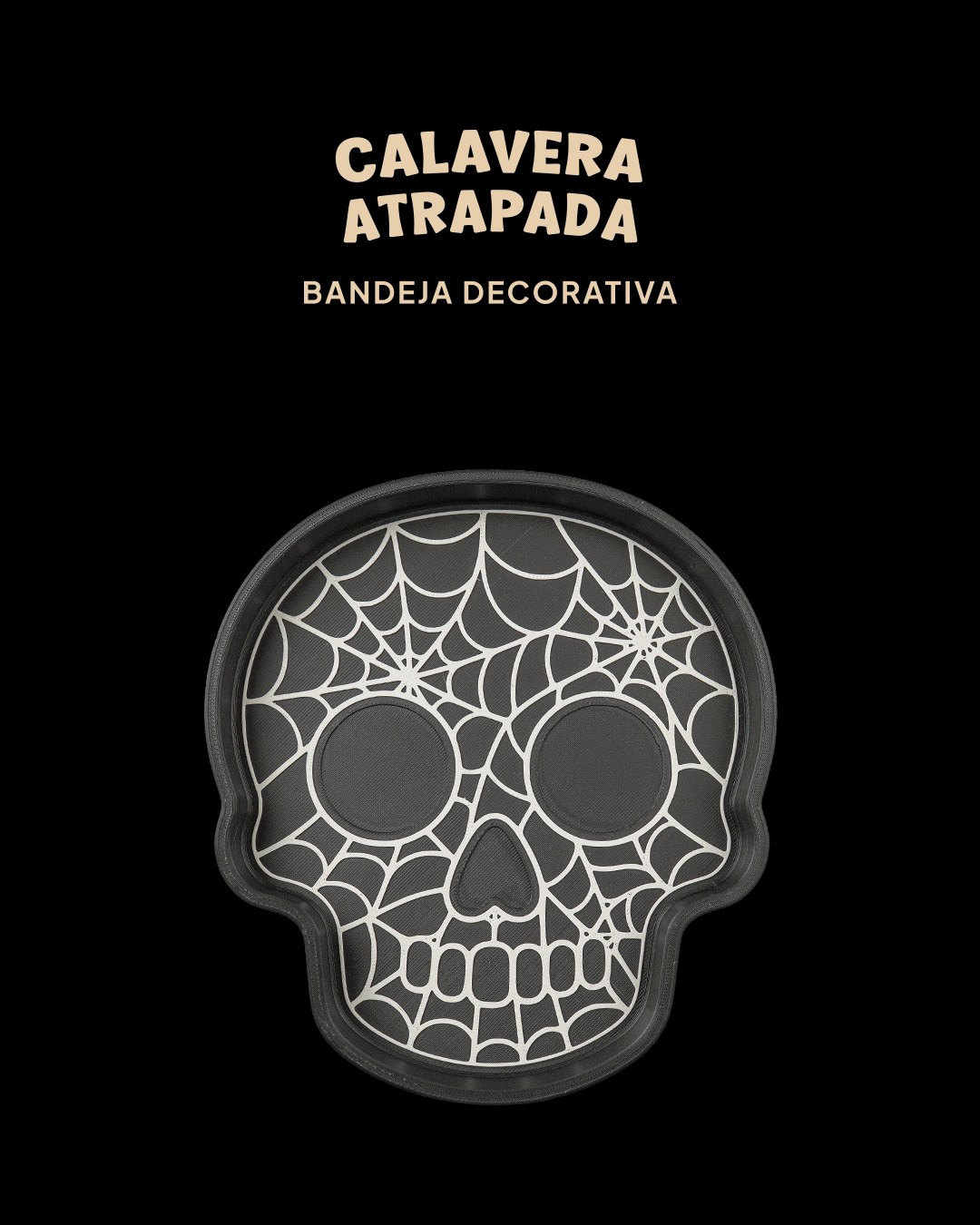 Bandeja Calavera Telaraña impresa en 3D para Halloween