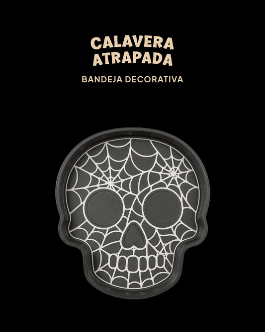 Bandeja Calavera Telaraña impresa en 3D para Halloween