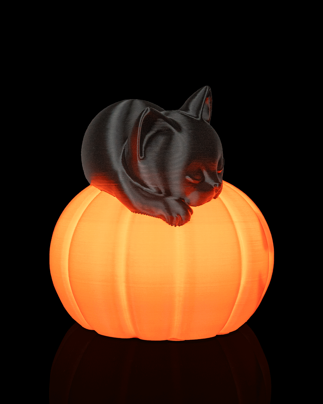 Lámpara Gato Dormilón impresa en 3D para Halloween