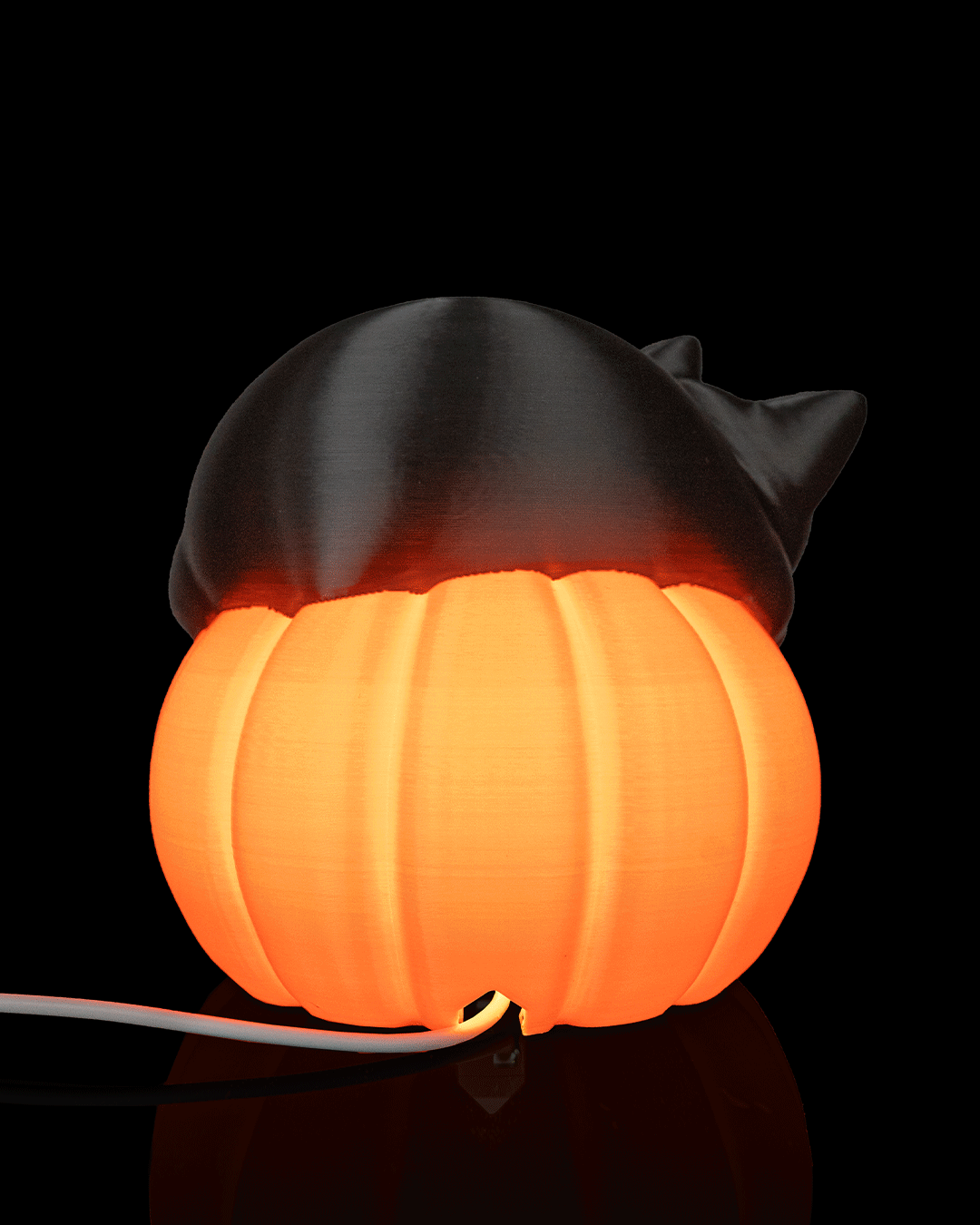 Lámpara Gato Dormilón impresa en 3D para Halloween