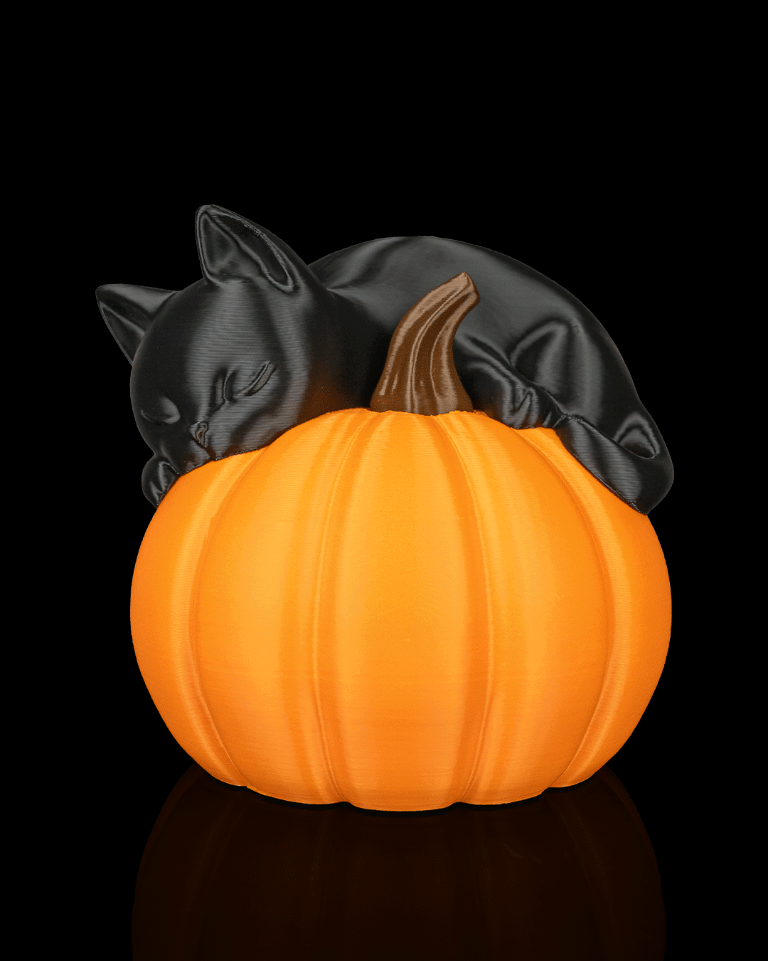 Lámpara Gato Dormilón impresa en 3D para Halloween