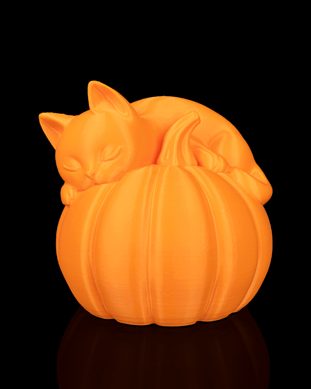 Lámpara Gato Dormilón impresa en 3D para Halloween