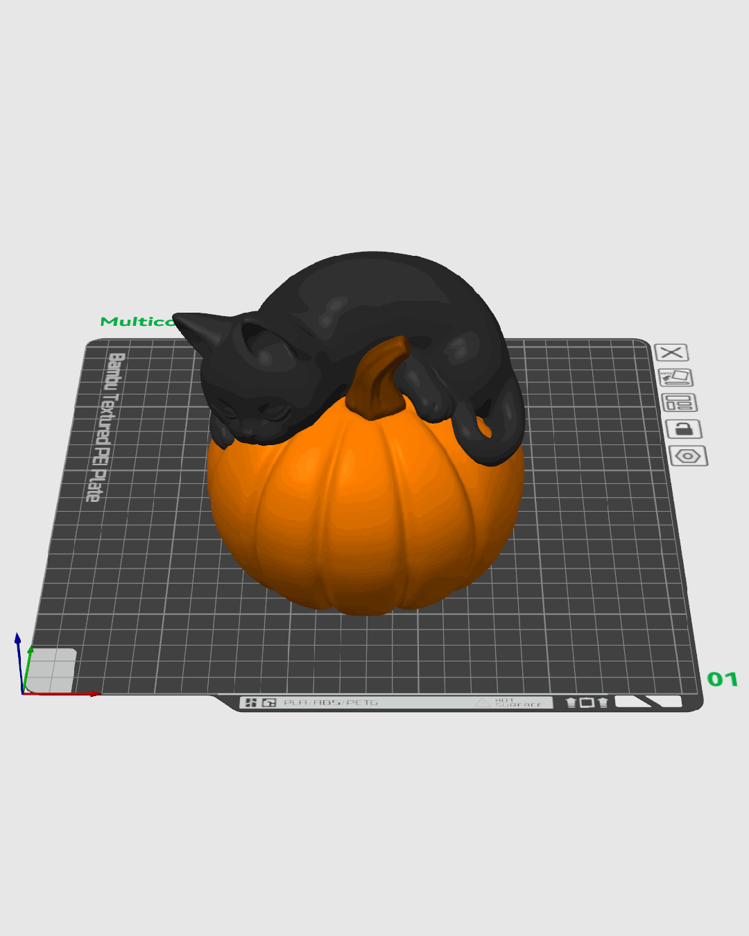 Lámpara Gato Dormilón impresa en 3D para Halloween
