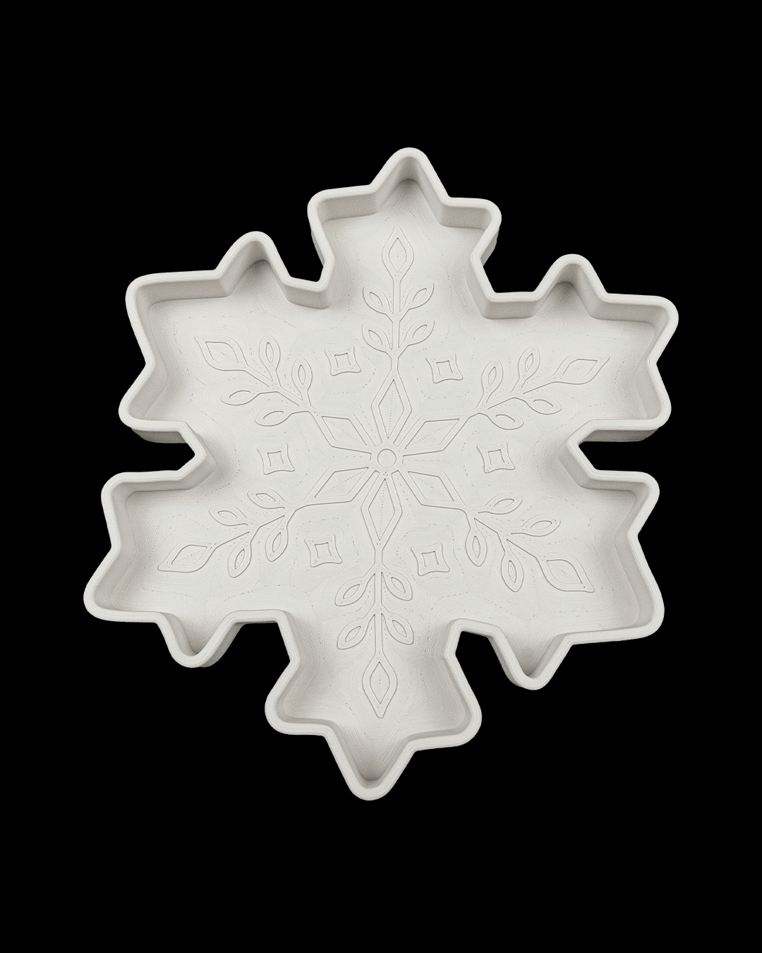 Bandeja navideña copo de nieve impresa en 3D