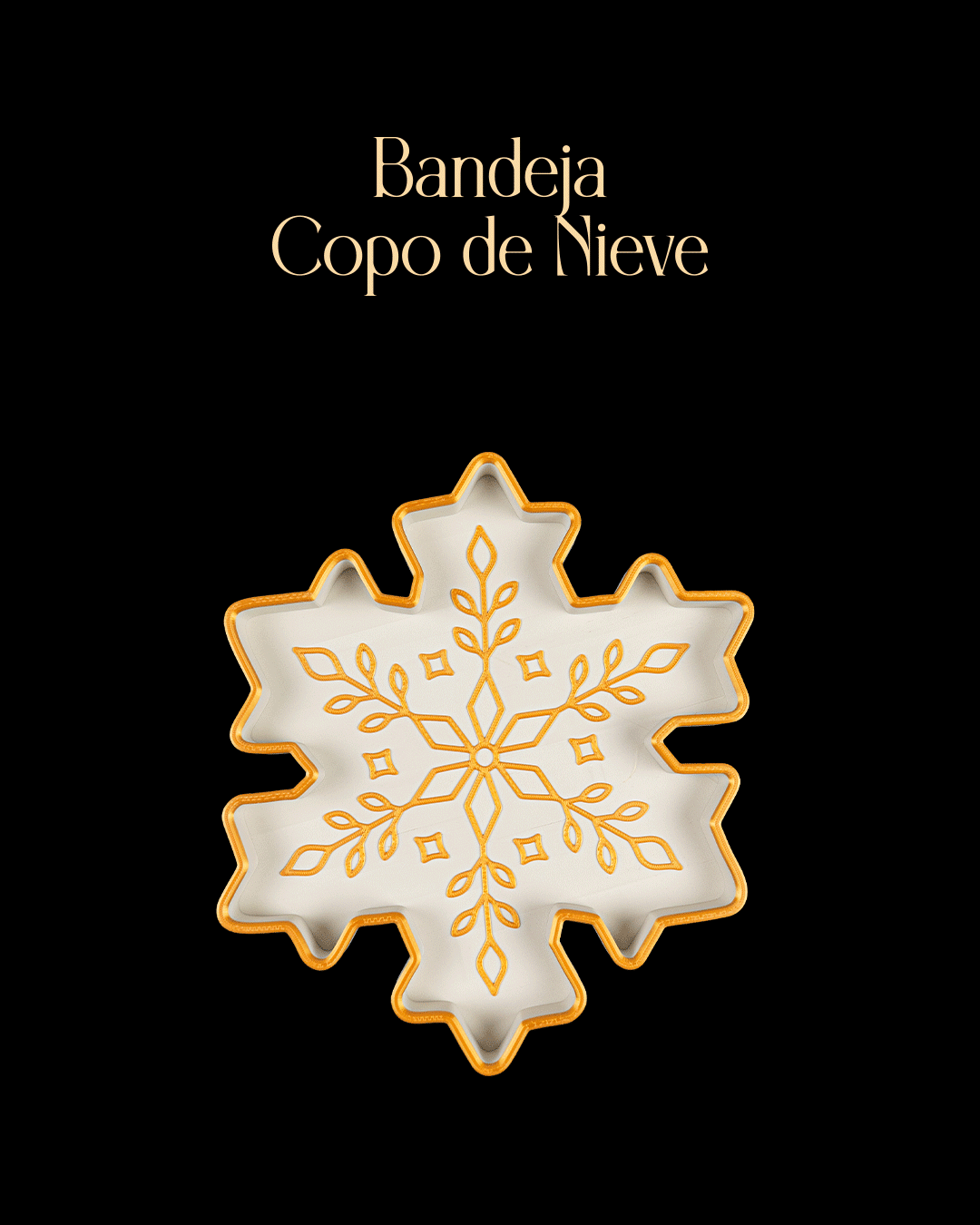 Bandeja navideña copo de nieve impresa en 3D