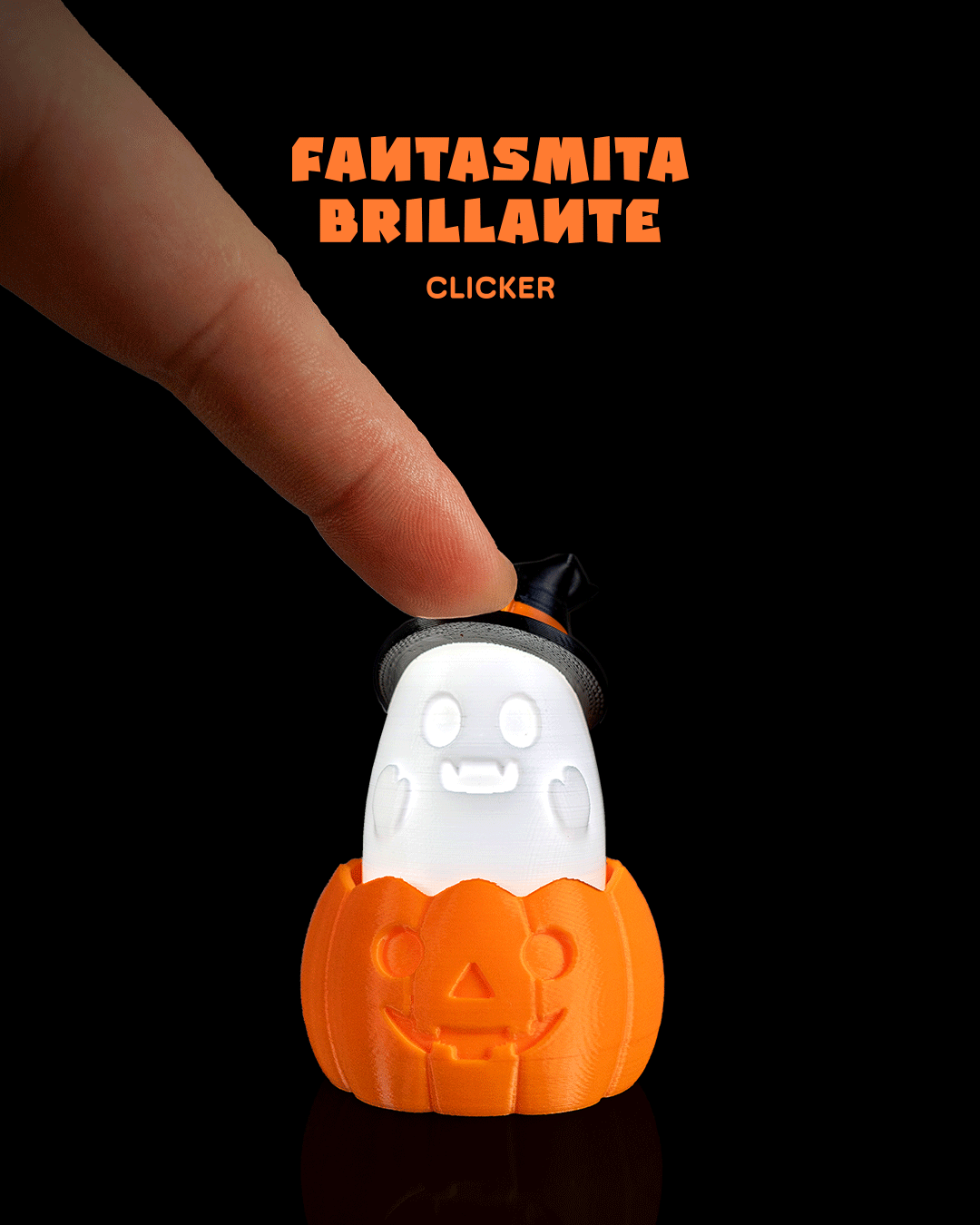 Clicker Fantasmita Luminoso impreso en 3D para Halloween