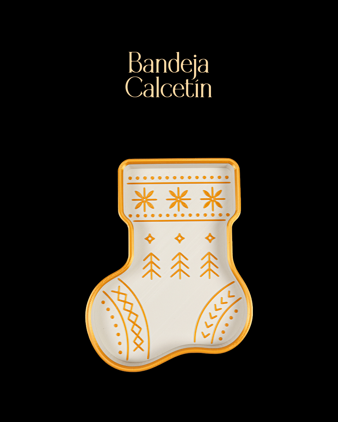 Bandeja navideña calcetín impresa en 3D