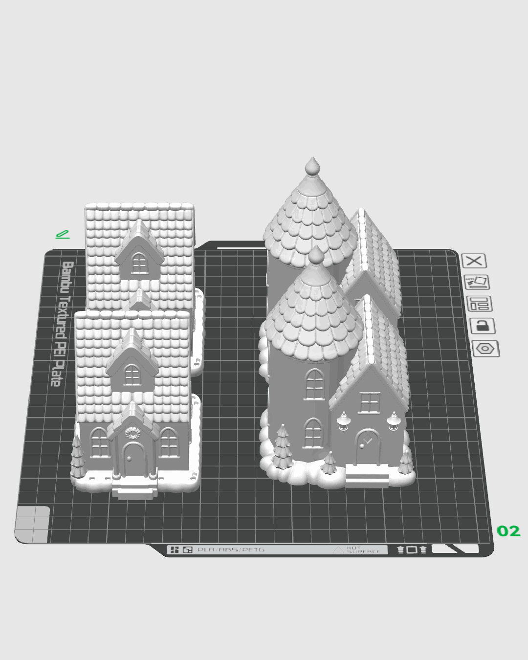 Villa navideña iluminada impresa en 3D