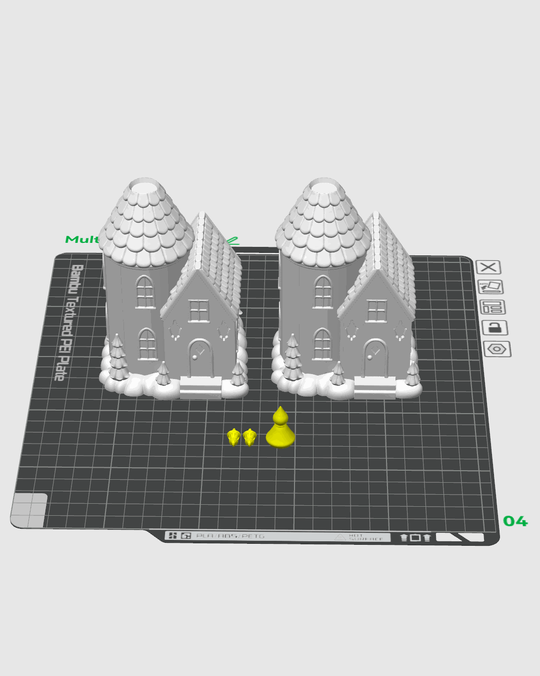 Villa navideña iluminada impresa en 3D