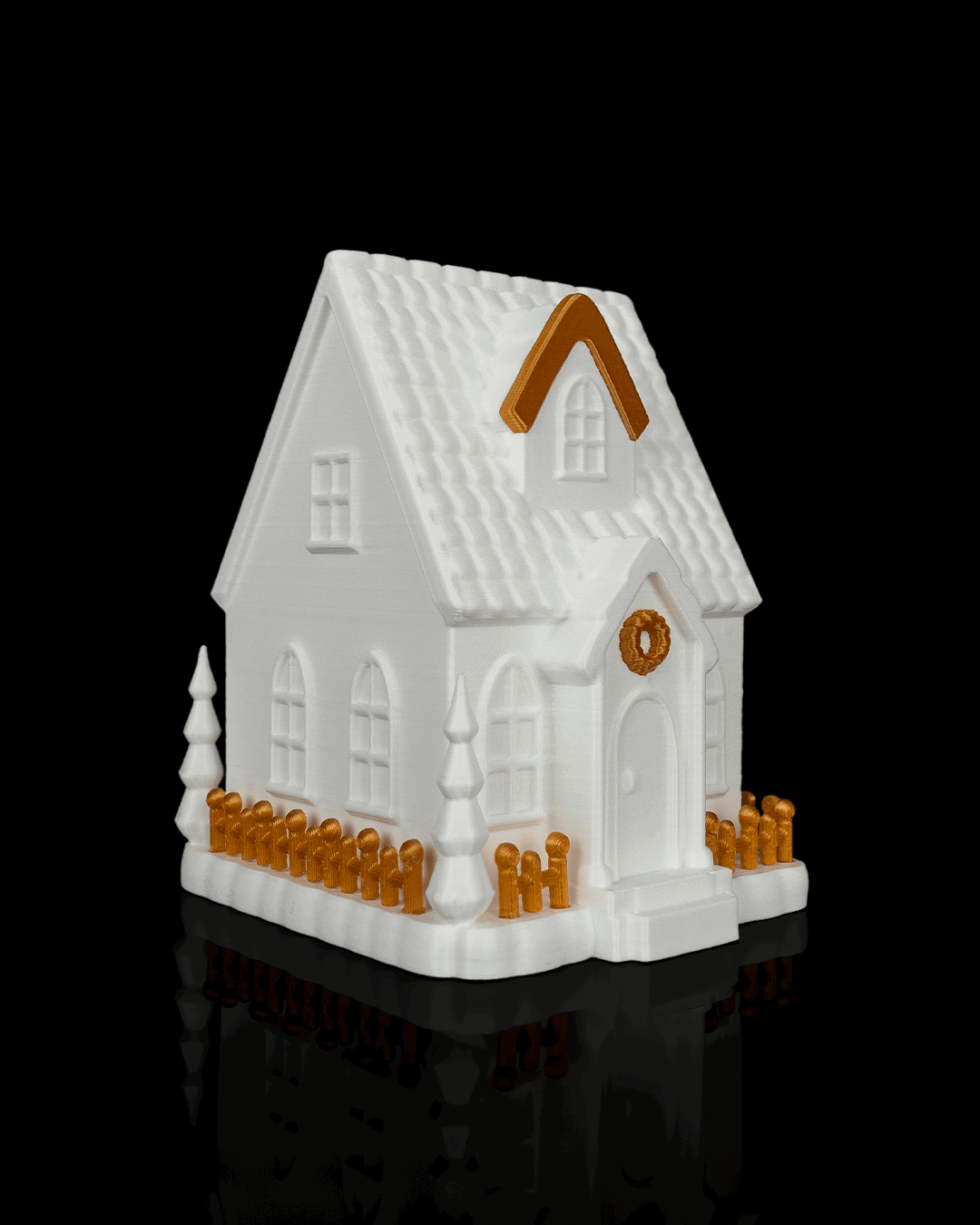 Villa navideña iluminada impresa en 3D