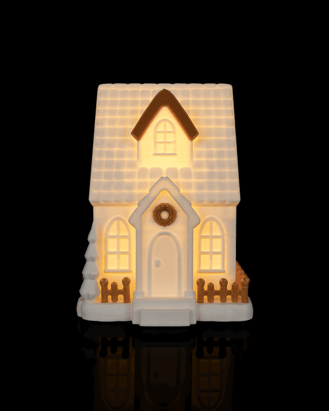 Villa navideña iluminada impresa en 3D